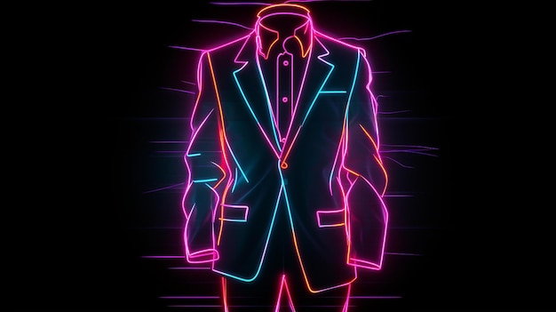 Illustrazioni d'arte digitale al neon con contorni, sfondi, foto e immagini