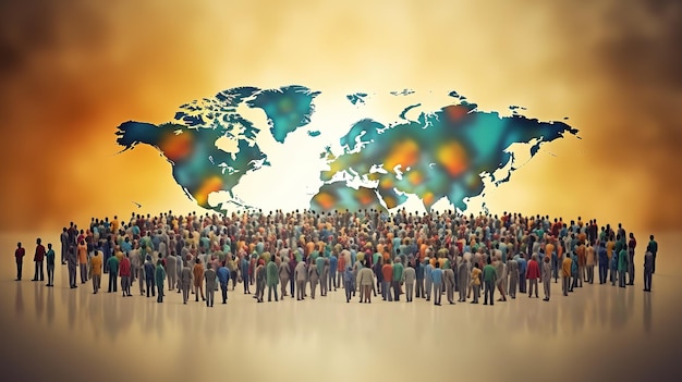 Illustrazioni della Giornata Mondiale della Popolazione generate da mappe della composizione della popolazione