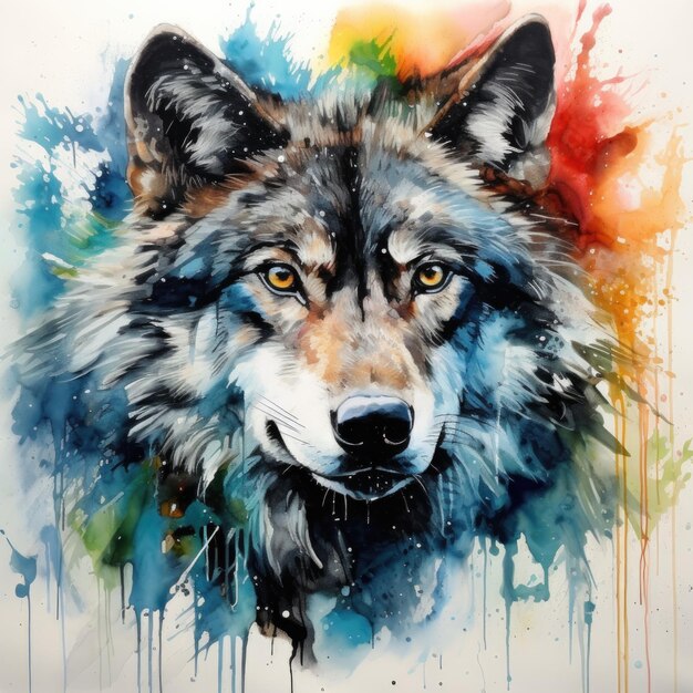 Illustrazioni di lupi selvatici