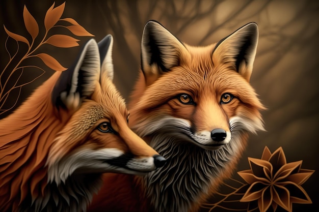 Illustrazioni di Luxury Beautifull Fox Abstract Digital AI