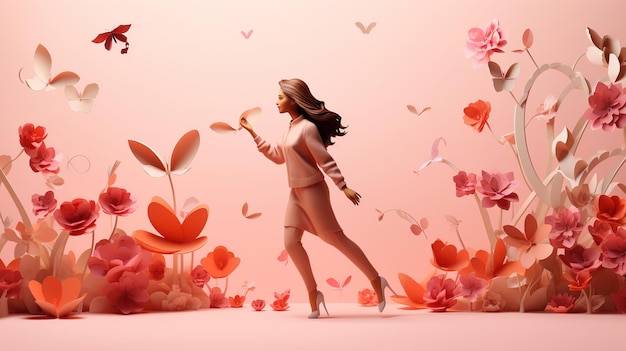 Illustrazioni pubblicitarie di cartoni animati per la celebrazione della Festa Internazionale della Donna generate con l'AI