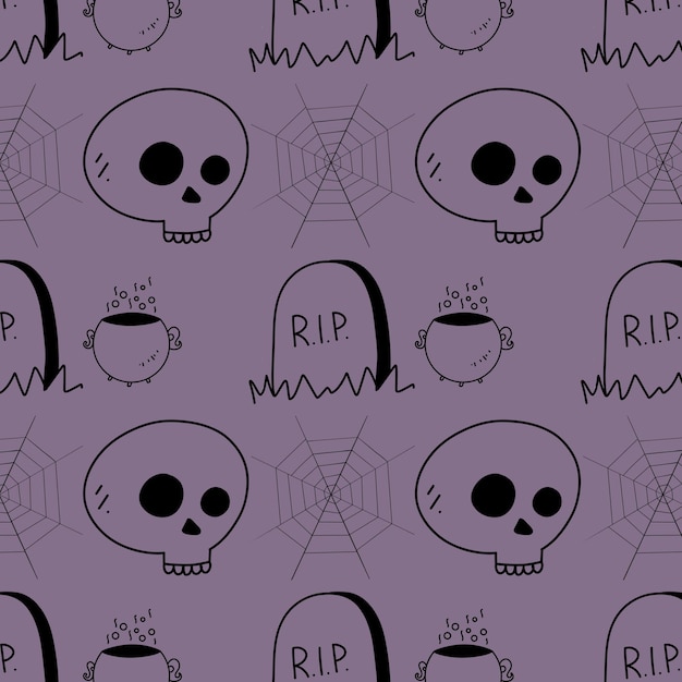 illustrazioni semplici disegnate a mano di halloween, sfondo bianco