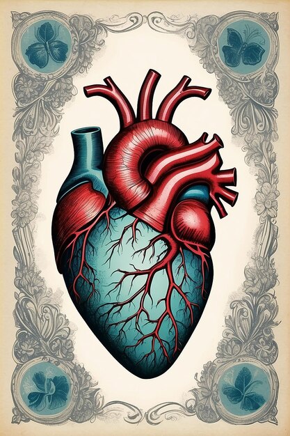 Illustrazioni vintage del cuore umano di Die Frau als Hausarztin 1911