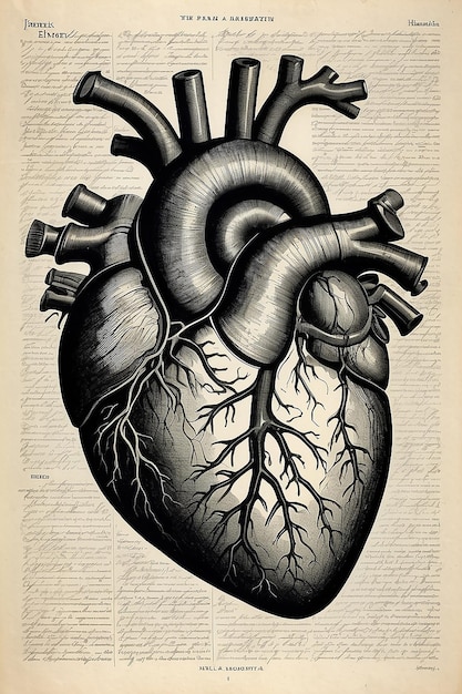 Illustrazioni vintage del cuore umano di Die Frau als Hausarztin 1911