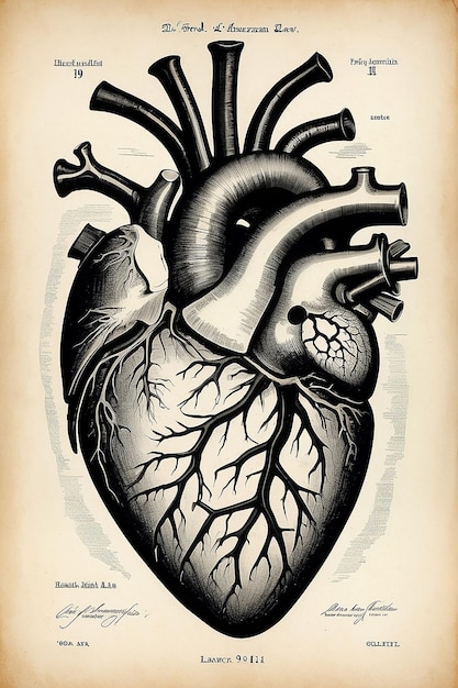 Illustrazioni vintage del cuore umano di Die Frau als Hausarztin 1911