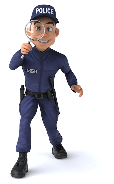 Ilustrasi lucu dari kartun petugas polisi