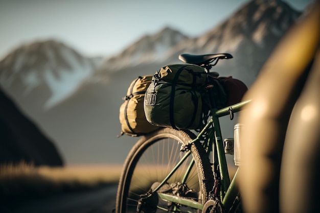 Imballaggio della borsa da viaggio in bicicletta IA generativa