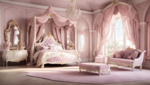 Immaginando lo splendore reale La camera da letto da sogno di una principessa