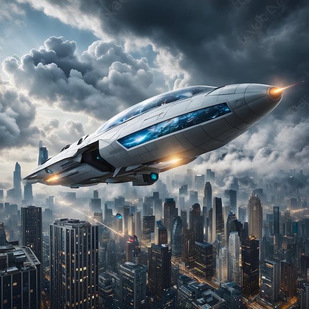 Immaginate di guardare in alto e vedere un enorme veicolo volante di fantascienza senza ali che vola attraverso il