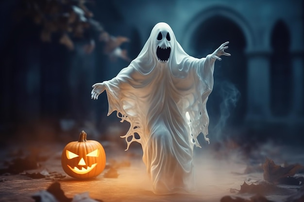 Immaginativa e elegante immagine del fantasma di Halloween generata dall'AI