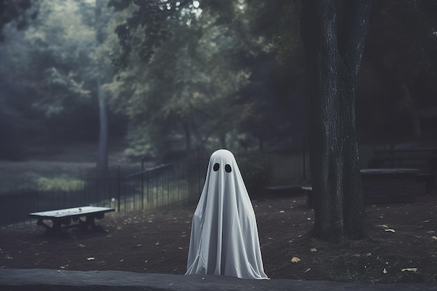 Immaginativa e elegante immagine del fantasma di Halloween generata dall'AI