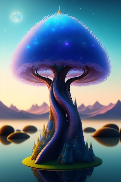 Immagine 3D dell'albero generata Ai