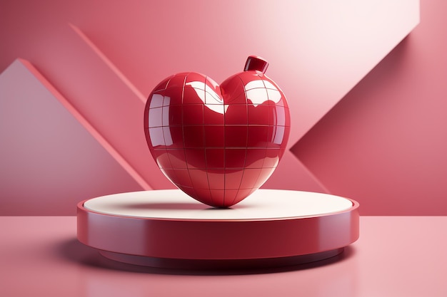 Immagine 3D di Heart Showcase su un podio AR 32 Radiant Style