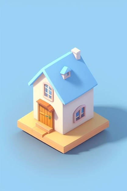 Immagine 3D di mini-casa isometrica