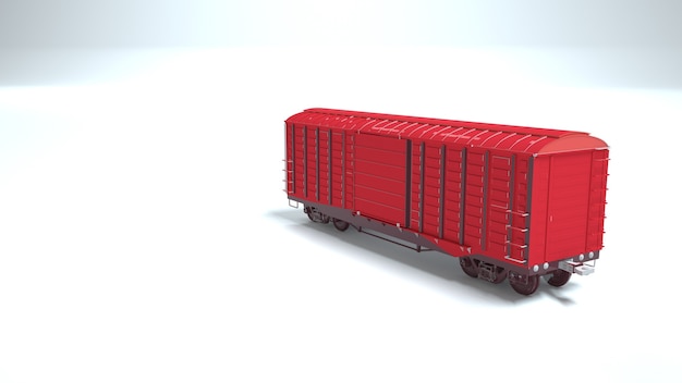 Immagine 3d di una carrozza ferroviaria rossa