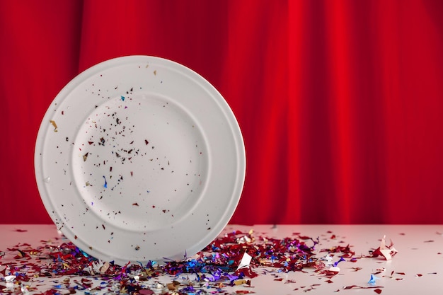 Immagine a tema festa di capodanno still life di decorazioni natalizie Cartolina di Natale con spazio di copia