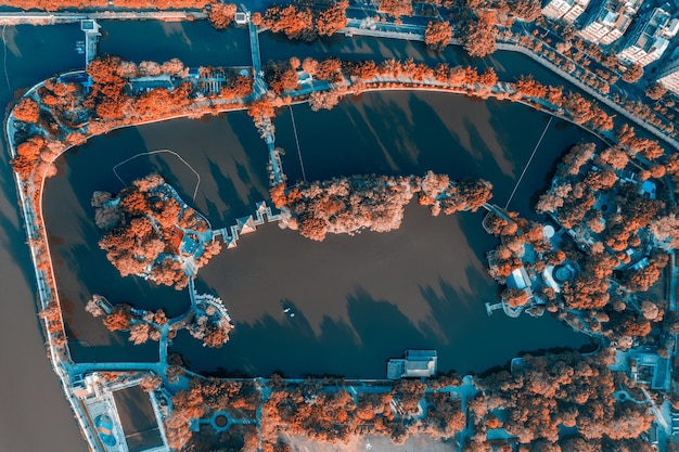 Immagine aerea con vista sul parco