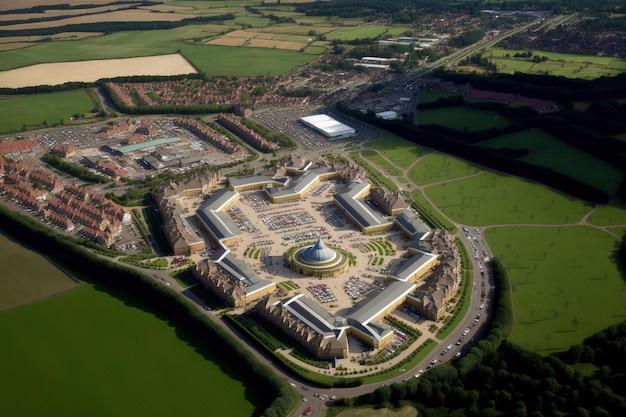 Immagine aerea del designer outlet di Ashford Englands Kent