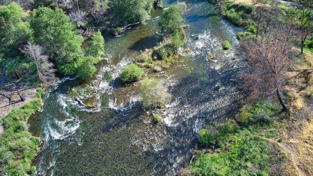 Immagine aerea del Putah Creek in California