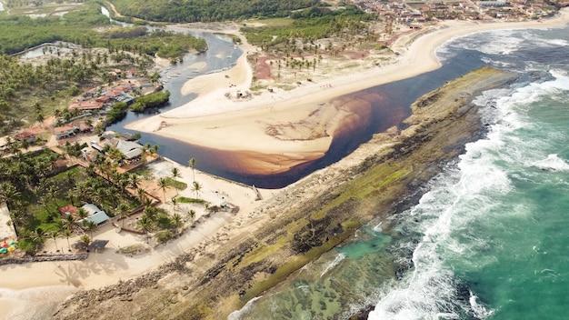 Immagine aerea dell'oceano. sfondo della natura