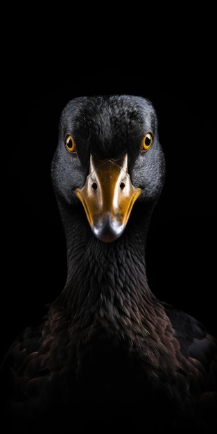 Immagine AI Closeup ritratto di American Black Duck sfondo nero