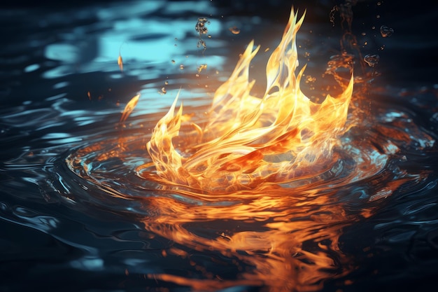 immagine animata della fiamma in acqua