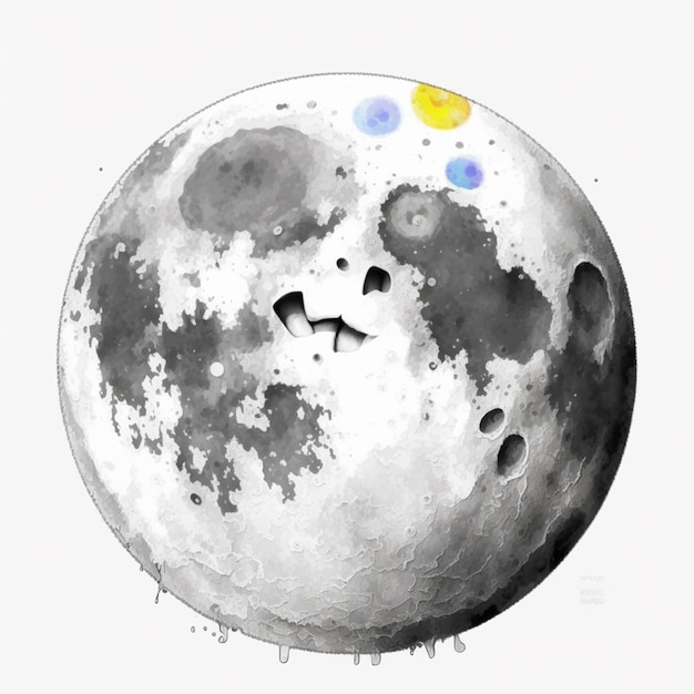 immagine araba del disegno di una luna su cui è disegnata una faccia ai generativa