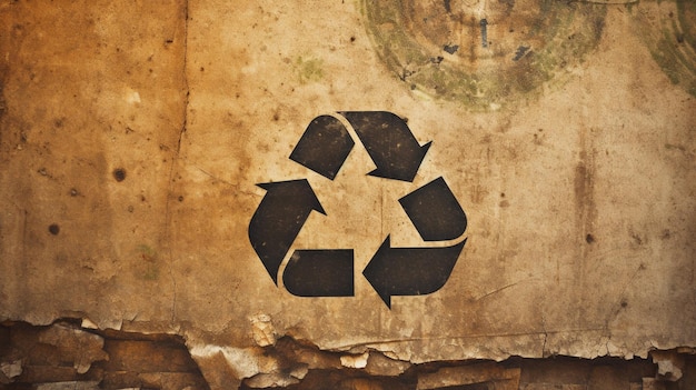 Immagine arafed di un segno di riciclo su un muro generativo ai