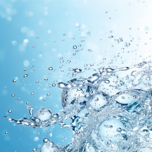Immagine arafed di uno sfondo blu con bolle d'acqua generative ai