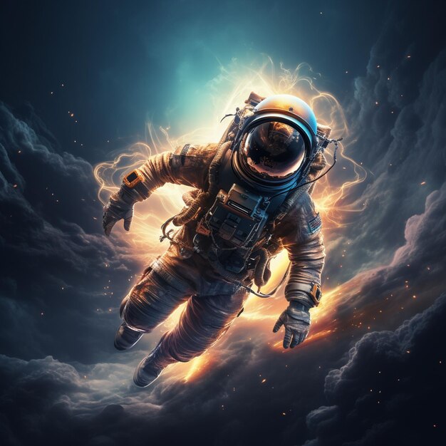 Immagine artistica e giocosa di un astronauta