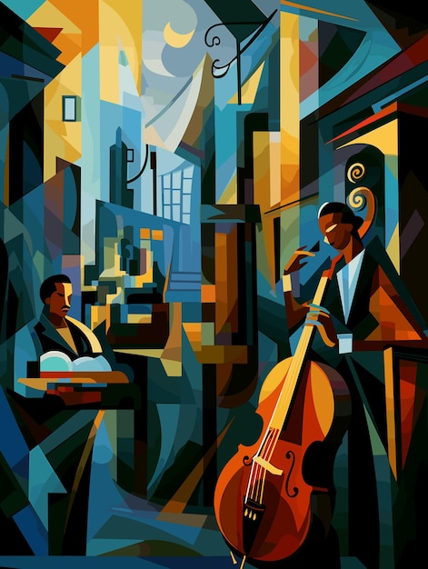 Immagine astratta di musicisti jazz per le strade di New Orleans