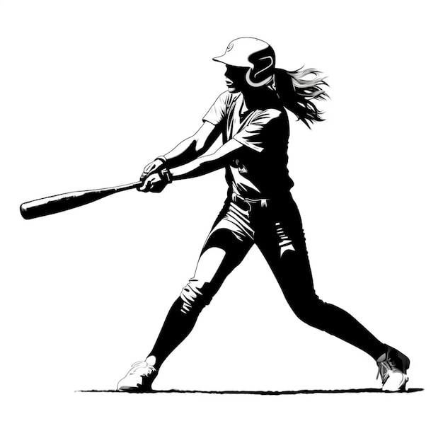 immagine astratta di una donna che fa oscillare una mazza da baseball ai generativa