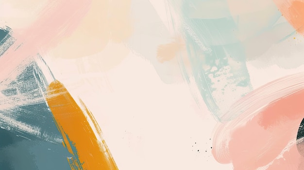 Immagine astratta di uno sfondo minimalista Composizione costituita da tratti di pennello su uno sfondo bianco vuoto Creatività della pittura dell'artista Palette di colori brillanti abrasioni Generativa da AI