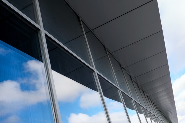 Immagine astratta fotografia centro commerciale decorazione esterna geometrica minimalista