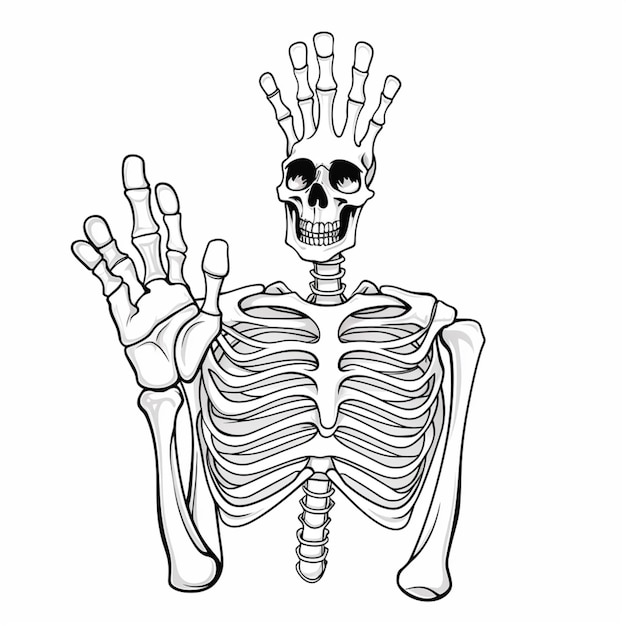 Immagine clipart della mano dello scheletro umano di Halloween Arte generata dall'intelligenza artificiale