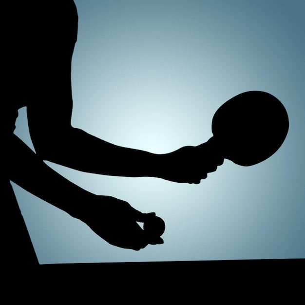Immagine composita dell'atleta femminile che gioca a ping-pong
