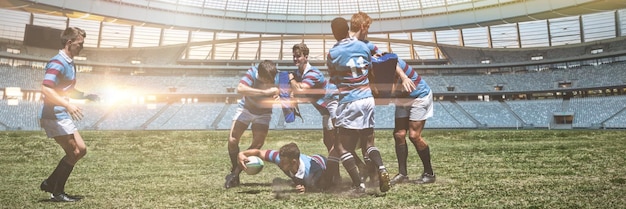 Immagine composita di giocatori di rugby