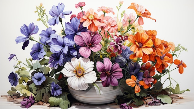 Immagine con bouquet di fiori multicolori di fiori concetto botanico biglietto di auguri cartolina