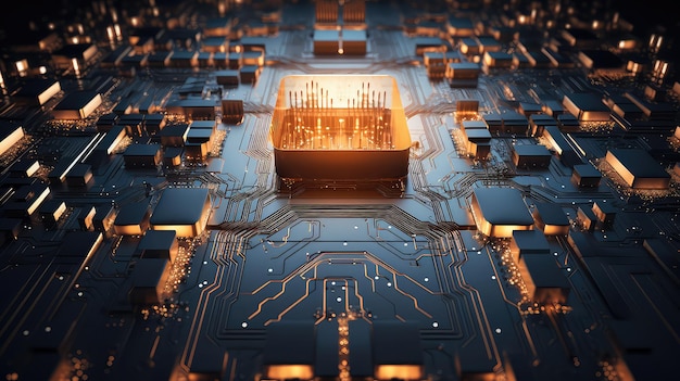 Immagine concettuale della raccolta di informazioni sui chip elettronici