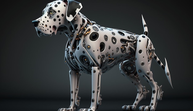 Immagine d'arte del generatore di cane dalmata robotico ai