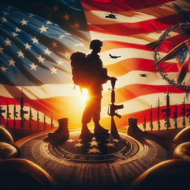 Immagine del Memorial Day degli Stati Uniti con il soldato