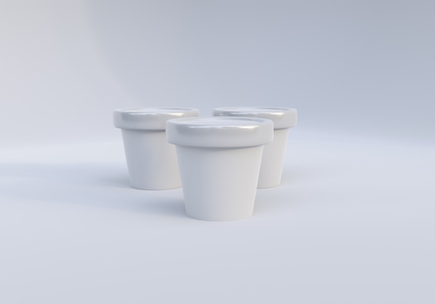 Immagine del modello di confezionamento del barattolo di gelato su sfondo bianco