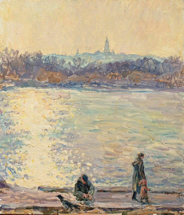 immagine del paesaggio della pittura a olio della natura disegno a mano