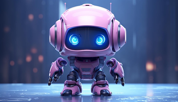 Immagine del personaggio del robot dei cartoni animati nello stile del motore irreale