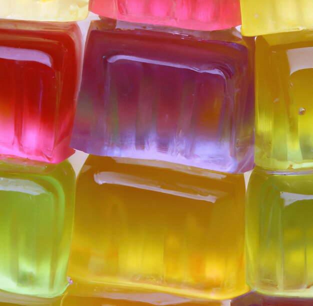 Immagine del primo piano di più gelatine colorate sfondo