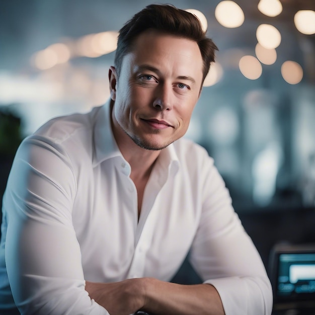 Immagine del ritratto del CEO di Tesla Motors di Elon Musk generata dall'intelligenza artificiale