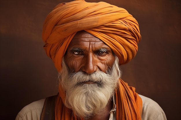 Immagine del villaggio indiano con turbante