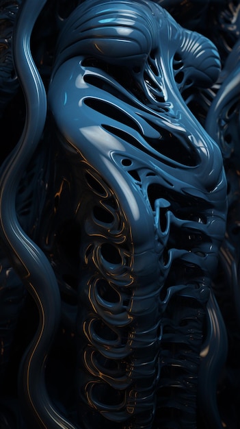 Immagine dell'illustrazione del materiale in gomma liscia nera con rendering 3d liquido Arte generata ai