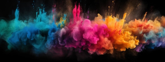 Immagine dell'intelligenza artificiale generativa di un'esplosione di polvere colorata