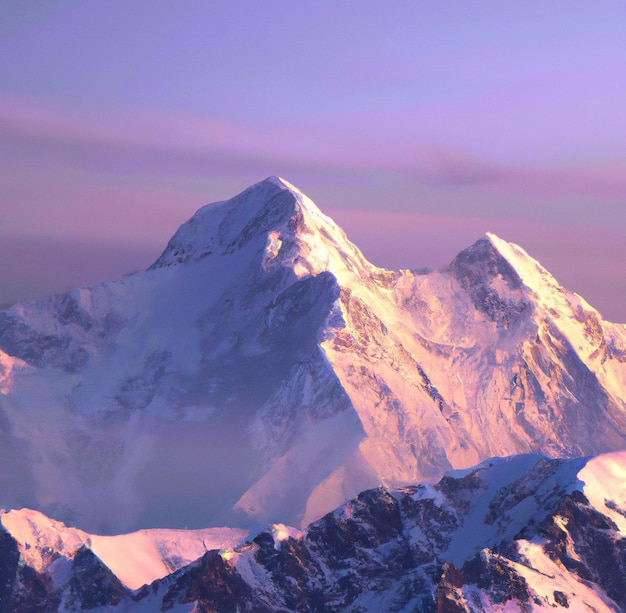 Immagine della catena rocciosa delle montagne himalayane con cime innevate